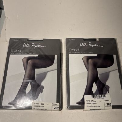 (2) Ulla Popken Trend Strumphose 40 Den Tights Collants Size USA 26/28 Marine